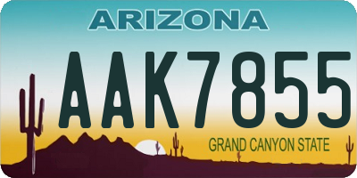 AZ license plate AAK7855