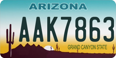 AZ license plate AAK7863