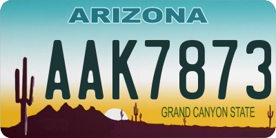 AZ license plate AAK7873
