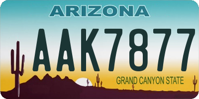 AZ license plate AAK7877