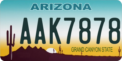 AZ license plate AAK7878