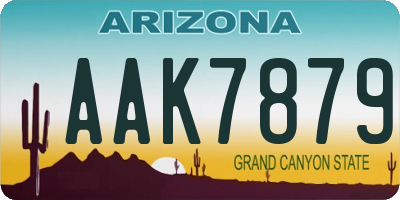 AZ license plate AAK7879
