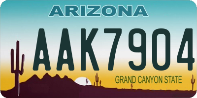 AZ license plate AAK7904