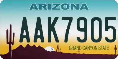 AZ license plate AAK7905