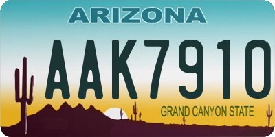 AZ license plate AAK7910