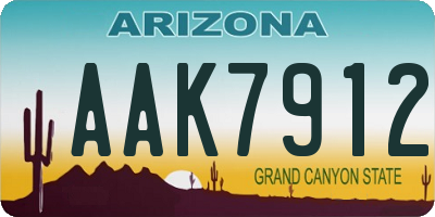 AZ license plate AAK7912