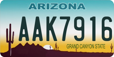 AZ license plate AAK7916