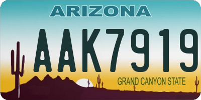 AZ license plate AAK7919
