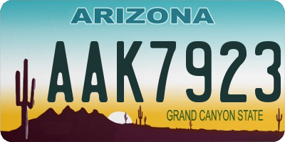 AZ license plate AAK7923