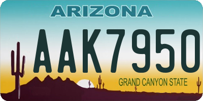 AZ license plate AAK7950
