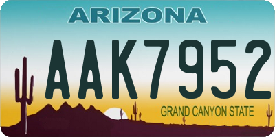AZ license plate AAK7952