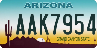 AZ license plate AAK7954