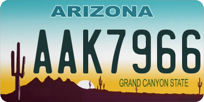 AZ license plate AAK7966