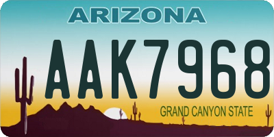 AZ license plate AAK7968