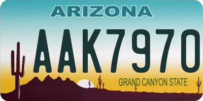 AZ license plate AAK7970