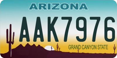 AZ license plate AAK7976