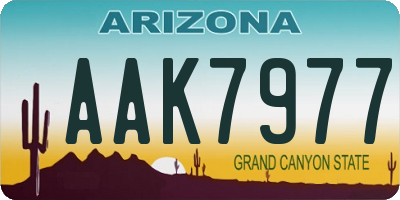 AZ license plate AAK7977