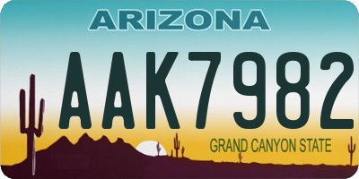 AZ license plate AAK7982