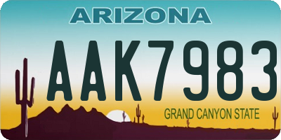 AZ license plate AAK7983
