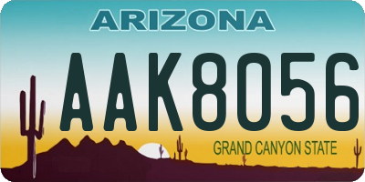 AZ license plate AAK8056