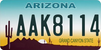 AZ license plate AAK8114