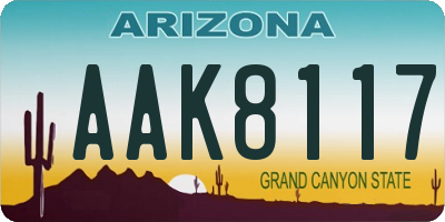 AZ license plate AAK8117