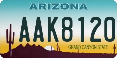 AZ license plate AAK8120