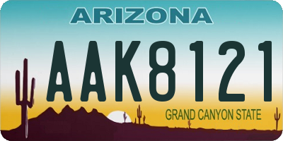 AZ license plate AAK8121