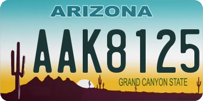 AZ license plate AAK8125