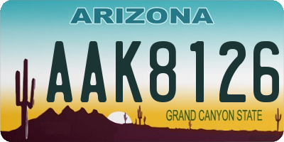 AZ license plate AAK8126