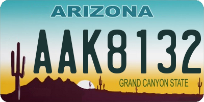 AZ license plate AAK8132