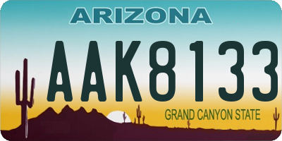 AZ license plate AAK8133