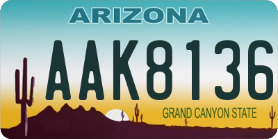 AZ license plate AAK8136