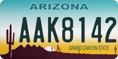 AZ license plate AAK8142