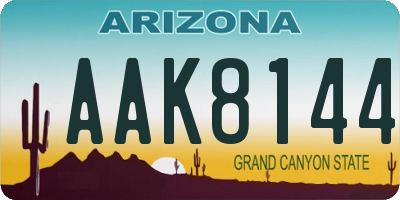 AZ license plate AAK8144