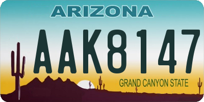 AZ license plate AAK8147