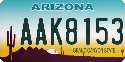 AZ license plate AAK8153