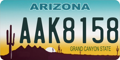 AZ license plate AAK8158