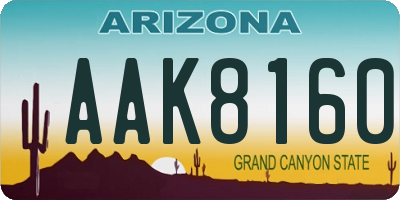 AZ license plate AAK8160