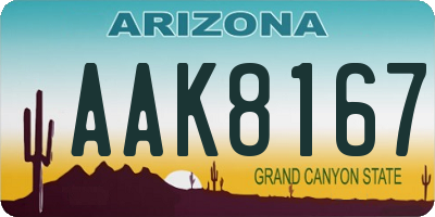 AZ license plate AAK8167