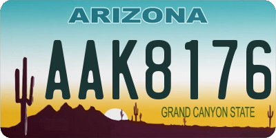 AZ license plate AAK8176