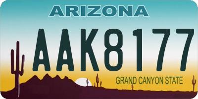 AZ license plate AAK8177
