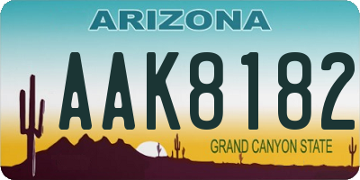 AZ license plate AAK8182