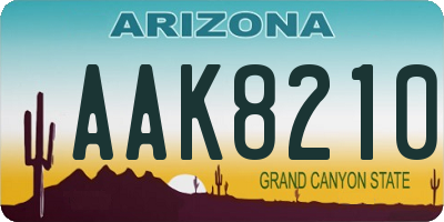 AZ license plate AAK8210