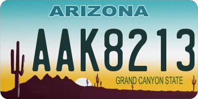 AZ license plate AAK8213