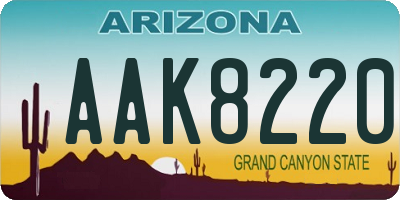 AZ license plate AAK8220