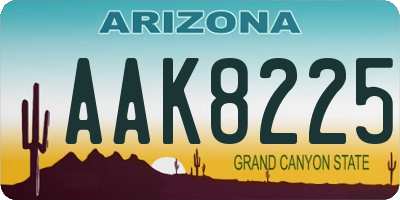 AZ license plate AAK8225