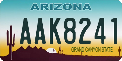 AZ license plate AAK8241