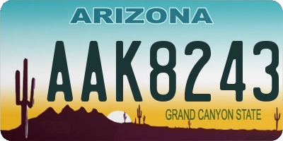 AZ license plate AAK8243