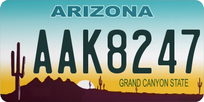 AZ license plate AAK8247